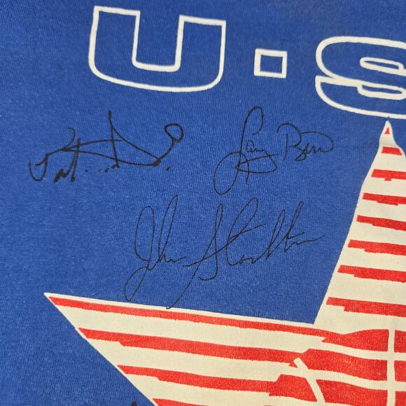 Vintage 1992 Olympic Team USA Basketball T-Shirt Youth Large Single Stitch Blue - Picture 6 of 13